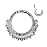 All 316L Ball Cluster Wide Fan Hinged Segment Hoop Ring