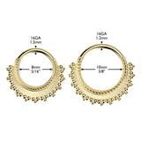 All 316L Ball Cluster Wide Fan Hinged Segment Hoop Ring