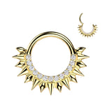 CNC CZ Set Hinged Segment Hoop Ring For Daith Septum Cartilage