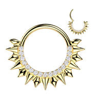 CNC CZ Set Hinged Segment Hoop Ring For Daith Septum Cartilage
