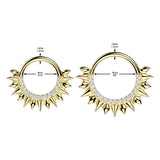CNC CZ Set Hinged Segment Hoop Ring For Daith Septum Cartilage