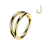 All 316L Hinged Segment Plain Double Hoop Ring