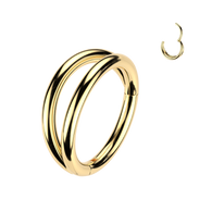 All 316L Hinged Segment Plain Double Hoop Ring