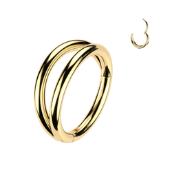 All 316L Hinged Segment Plain Double Hoop Ring