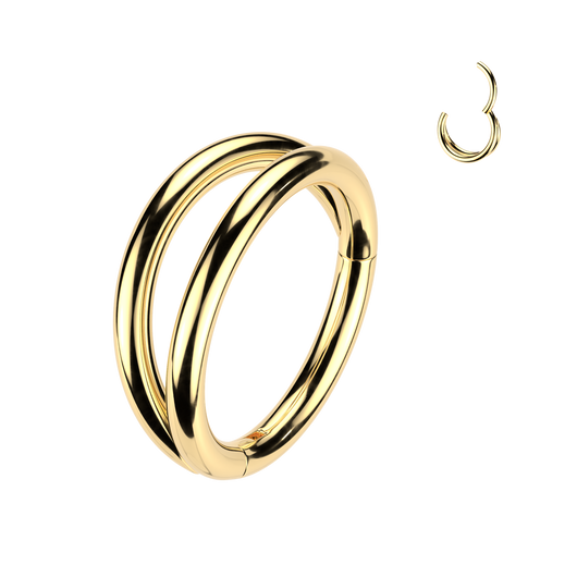 All 316L Hinged Segment Plain Double Hoop Ring