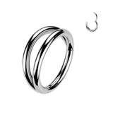 All 316L Hinged Segment Plain Double Hoop Ring