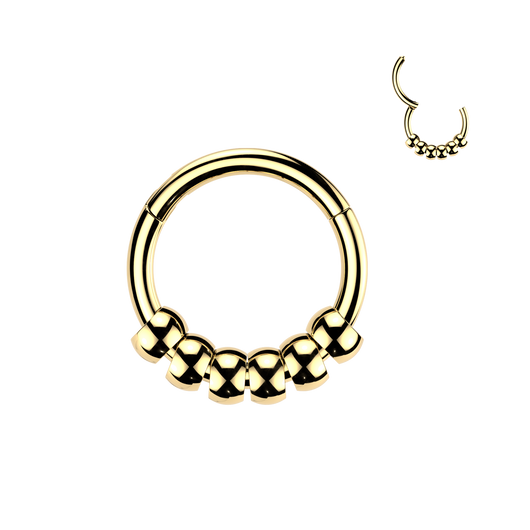 5 Ball Hinged Segment Hoop Ring for Nose Ear Lobe Tragus