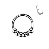 5 Ball Hinged Segment Hoop Ring for Nose Ear Lobe Tragus