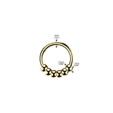 5 Ball Hinged Segment Hoop Ring for Nose Ear Lobe Tragus