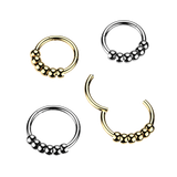 5 Ball Hinged Segment Hoop Ring for Nose Ear Lobe Tragus