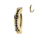 All 316L Hinged Hoop CNC Set CZ Belly Button Ring