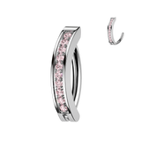 All 316L Hinged Hoop CNC Set CZ Belly Button Ring
