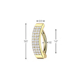 Paved Triple Line CZ Hinged Comfortable Belly Button Ring