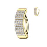 Paved Multi Line Pave CZ Hinged Comfortable Belly Button Ring