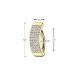 Paved Multi Line Pave CZ Hinged Comfortable Belly Button Ring