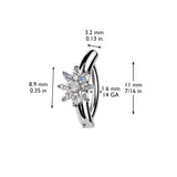 Marquise CZ Flower Center Hinged Comfortable Belly Button Ring