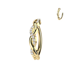 Paved CZ Twist Hinged Comfortable Belly Button Ring