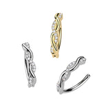 Paved CZ Twist Hinged Comfortable Belly Button Ring