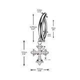 CZ Cross Dangle Hinged Clicker Belly Button Ring