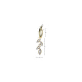 Marquise CZ Leaf Dangle Hinged Belly Button Ring