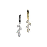 Marquise CZ Leaf Dangle Hinged Belly Button Ring