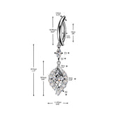 CZ Edge & Teardrop CZ Dangle Hinged Clicker Belly Button Ring