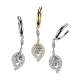 CZ Edge & Teardrop CZ Dangle Hinged Clicker Belly Button Ring