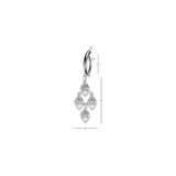Teardrop CZ Shield Dangle Hinged Comfortable Belly Button Ring