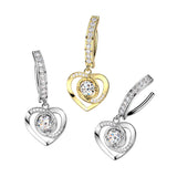 CZ Accented Heart Dangle Hinged Clicker Belly Button Ring