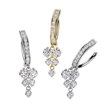 Round CZ Vine Dangle Hinged Clicker Belly Button Ring