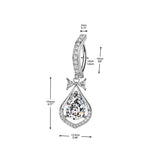 Large Pear CZ  Dangle Hinged Clicker Belly Button Ring