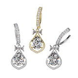 Large Pear CZ  Dangle Hinged Clicker Belly Button Ring