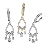 Teardrop CZ Chandelier Dangle Hinged Clicker Belly Button Ring