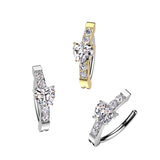 CNC CZ and Heart CZ Center Hinged Hoop Belly Button Ring
