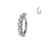 CZ Flowers Hinged Comfortable Belly Button Ring