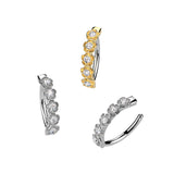 CZ Flowers Hinged Comfortable Belly Button Ring