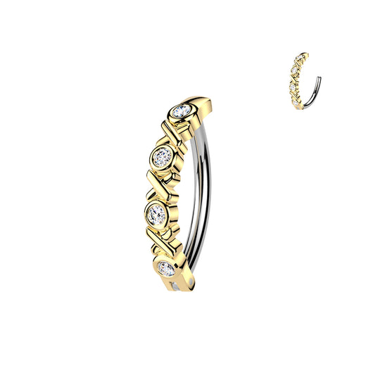 316L Hinged Belly Button Ring With 