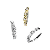 316L Hinged Belly Button Ring With "X" and "O"