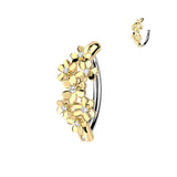 Multi CZ Flowers Hinged Comfortable Belly Button Ring
