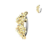 Multi CZ Flowers Hinged Comfortable Belly Button Ring