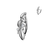 Beautiful Leafy Vine CZ Hinged Comfortable Belly Button Ring