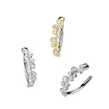 316L Hinged Belly Button Ring With Round CZ Bubbles