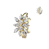 316L Marquise CZ Cluster Hinged Belly Button Ring