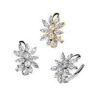 316L Marquise CZ Cluster Hinged Belly Button Ring