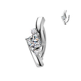 316L Hinged Belly Button Ring With Princess Cut CZ