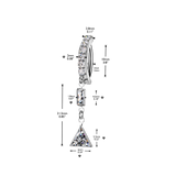 Baguette & Triangle CZ Dangle Hinged Comfortable Belly Button Ring