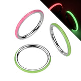 Titanium Hinged Segment Hoop Ring Glow in the Dark For Nose Septum Cartilage