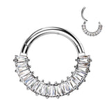 Implant Grade Titanium Pave CZ Hinged Segment Hoop Ring Ear Cartilage