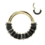 Implant Grade Titanium Pave CZ Hinged Segment Hoop Ring Ear Cartilage