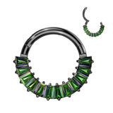 Implant Grade Titanium Pave CZ Hinged Segment Hoop Ring Ear Cartilage
